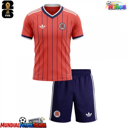 Camiseta Escocia Segunda Equipación Replica Mundial 2026 para niños mangas cortas (+ Pantalones cortos)